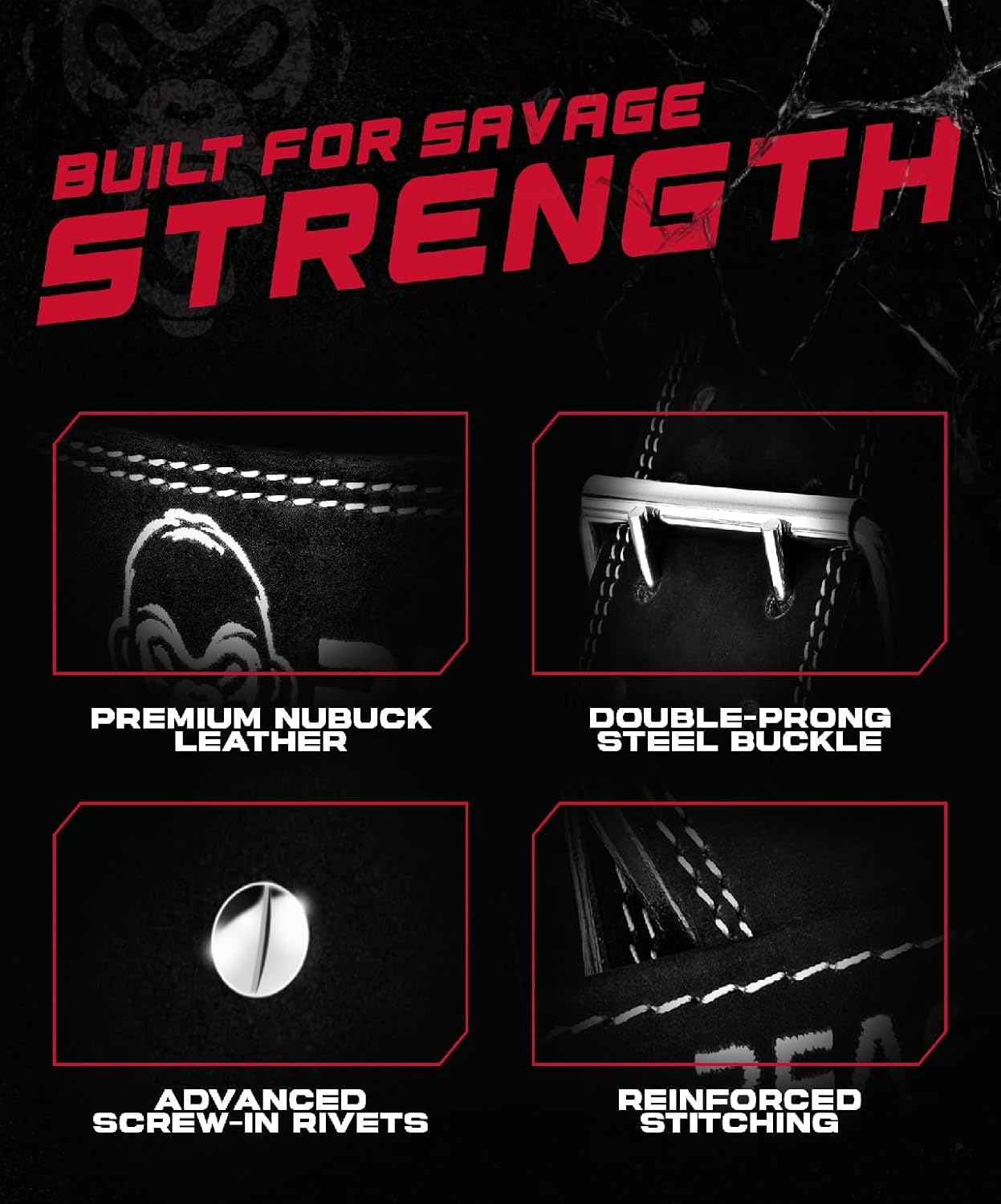 Beast Gear Weight Lifting Belt - Leather Power Lifting Belt for Men,10mm Thick Weightlifting Belt for Deadlifts, Back Support Squats Belts for Powerlifting, Crossfit Gym Belt for Men Women - Image 3