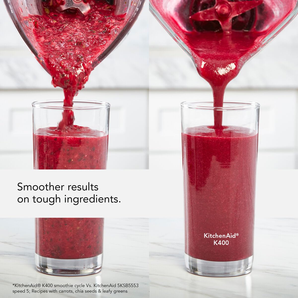 KitchenAid Blender K400 - Vasca in vetro da 1,4 L - Frullatore elettrico per smoothie - Robot da cucina multifunzione - 1200 W - 3 programmi preimpostati e 5 velocità - Ink blue