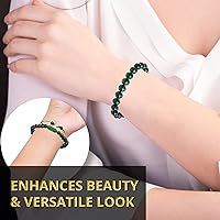 Vista 284 de Adjustable Crystal Bracelet – Gemstone Bead Bracelet with Adjustable Macrame String – Chic Gemstone Bracelet for Men and Women – 8mm Round Healing