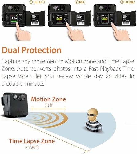 Miniatura 8 de Brinno Cámara activada por movimiento portátil sin cables MAC200 (negro)