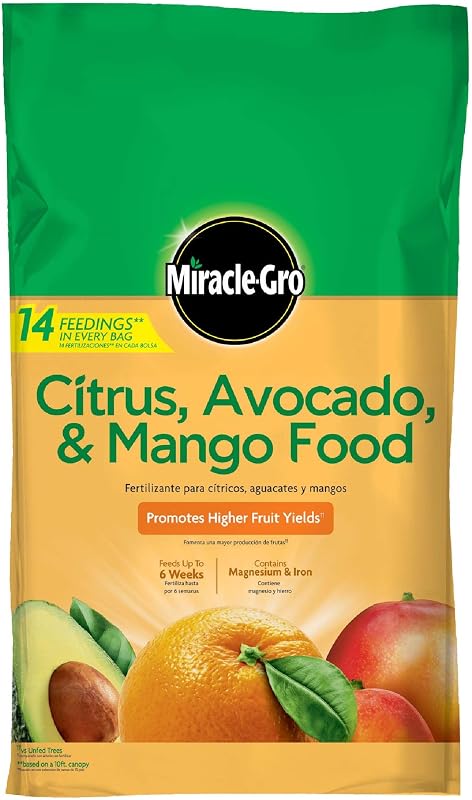 Miracle-Gro Alimentos para cítricos, aguacate y mango, 20 lb | Alimenta hasta 6 semanas, contiene magnesio y hierro.