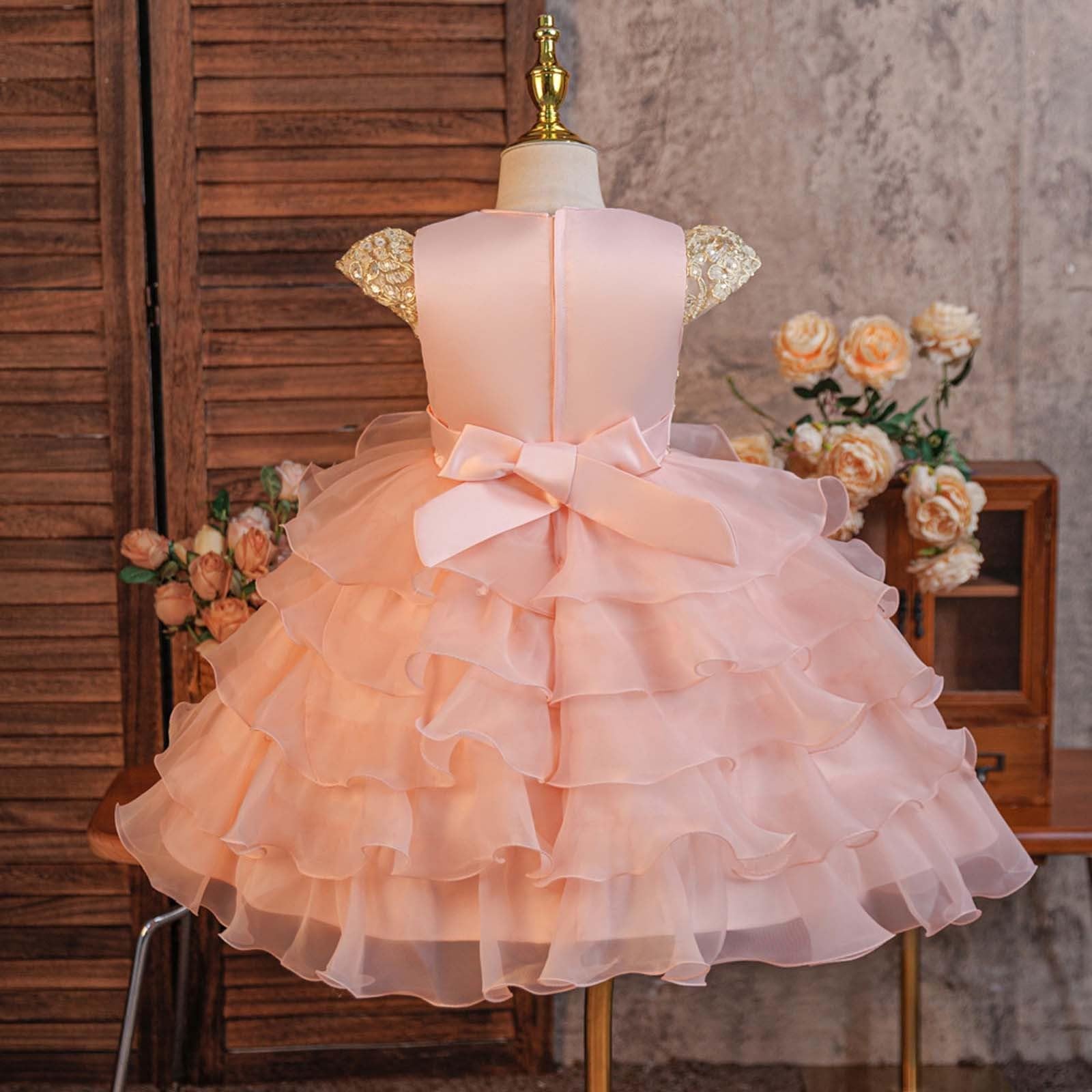 Elegante Vestido de Fiesta para niñas con corpiño y Falda satén un Estilo Festivo. pequeñas 2 a 10 años, Punto piqué, Ligero Suave, Ideal Uso Diario/g