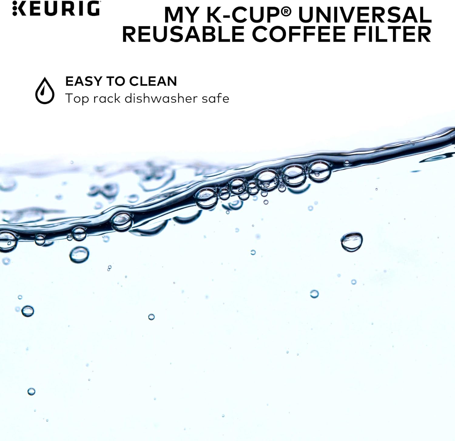 Keurig My K-Cup Universal Reusable K-Cup Pod Coffee Filter, Compatible with All 2.0 Keurig K-Cup Pod Coffee Makers, 1 Count, Black: Home & Kitchen