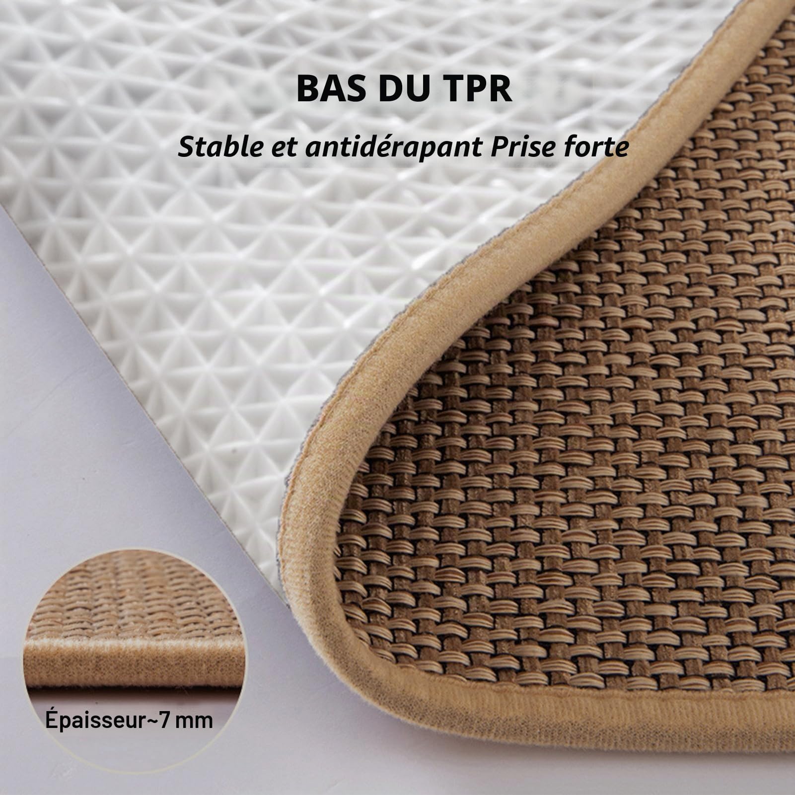 Paillasson pour l'extérieur et l'intérieur, Tapis d'entrée Antidérapant Absorbant, Tapis de Sol Lavable Retient la Poussière pour Chien, Couloir, Jardin, Beige, 60 x 90 cm