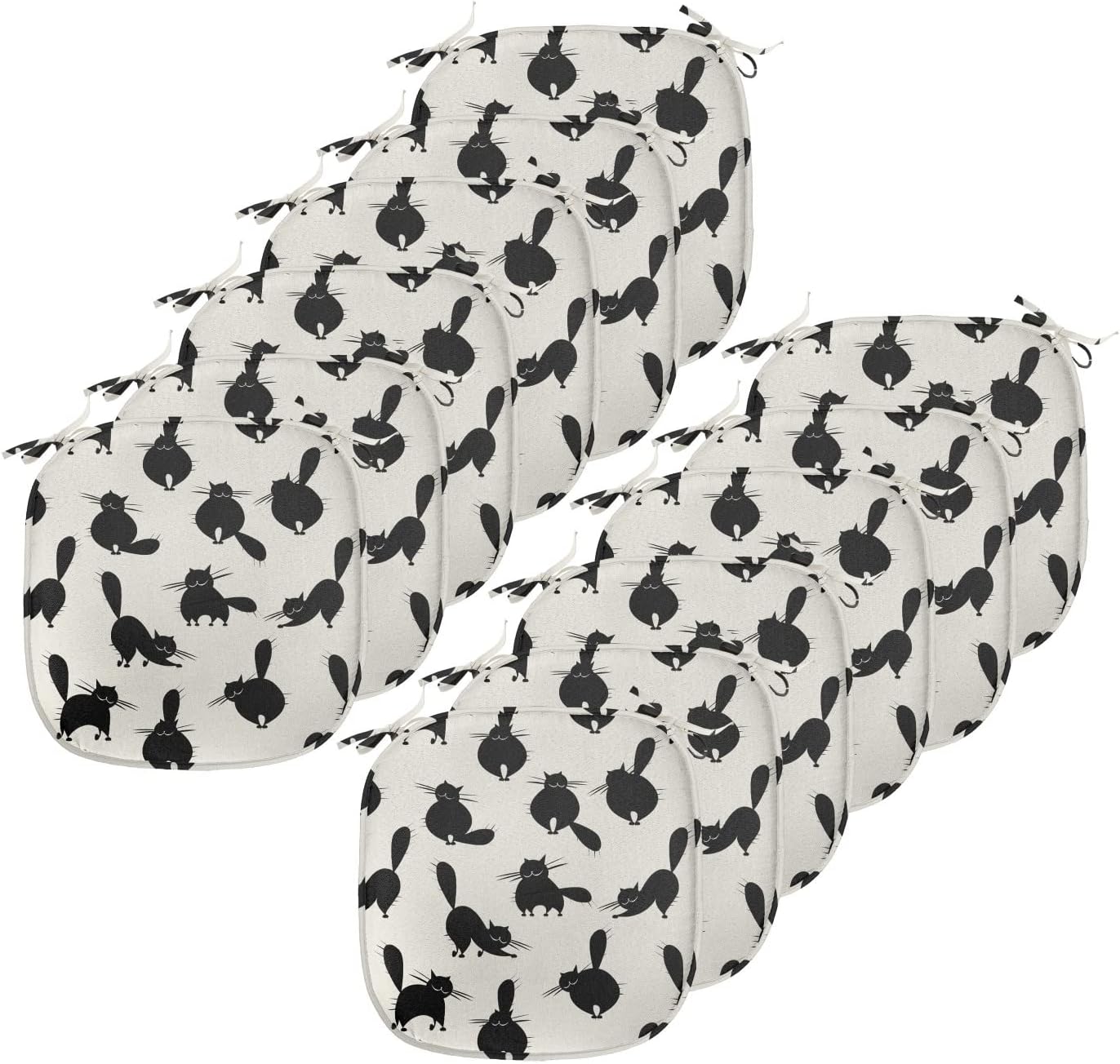 ABAKUHAUS Cat Dining Chair Cushion, Funny Pet Shadow Pictures