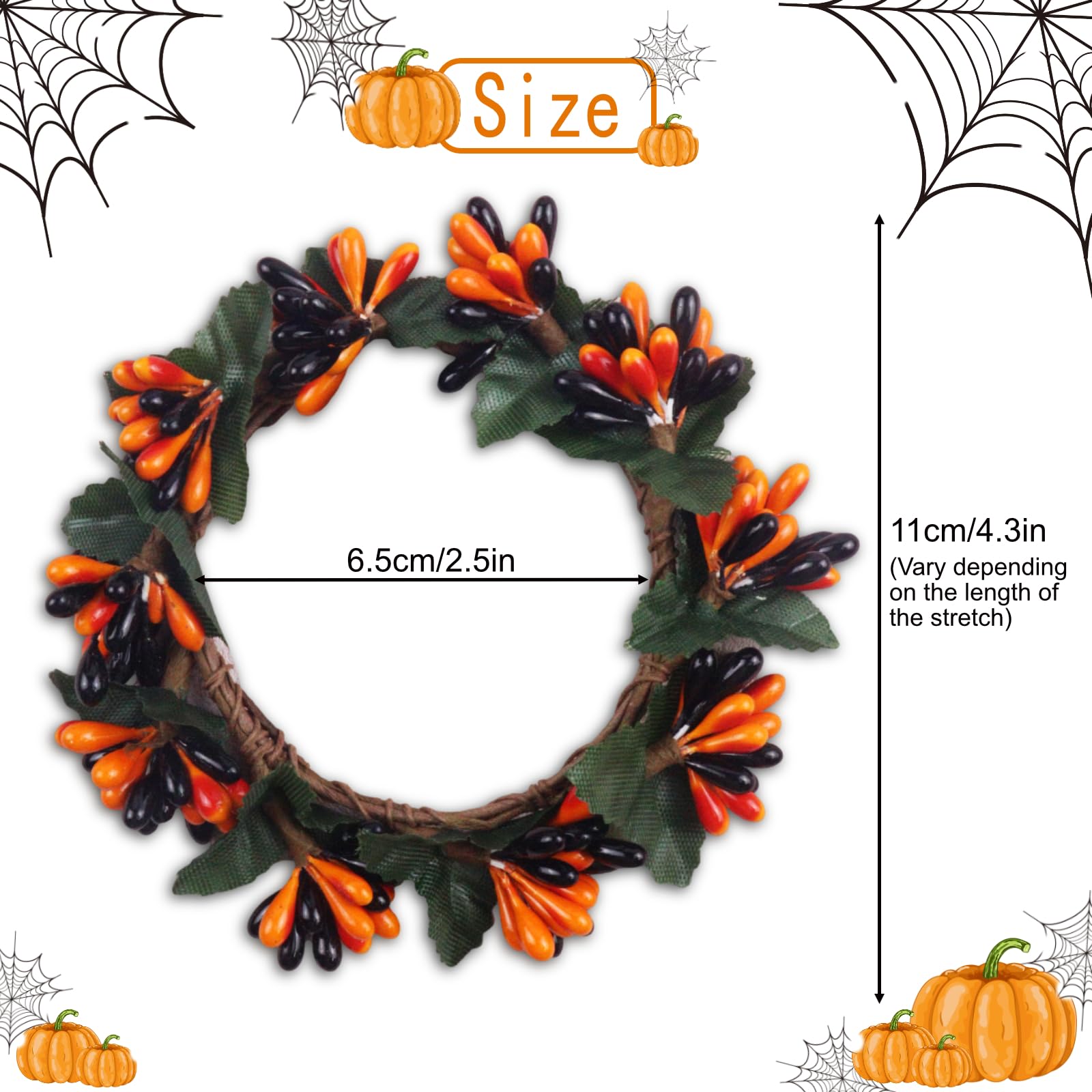 Amazon.co.jp: Brihasory ハロウィン秋キャンドルリングリース6個