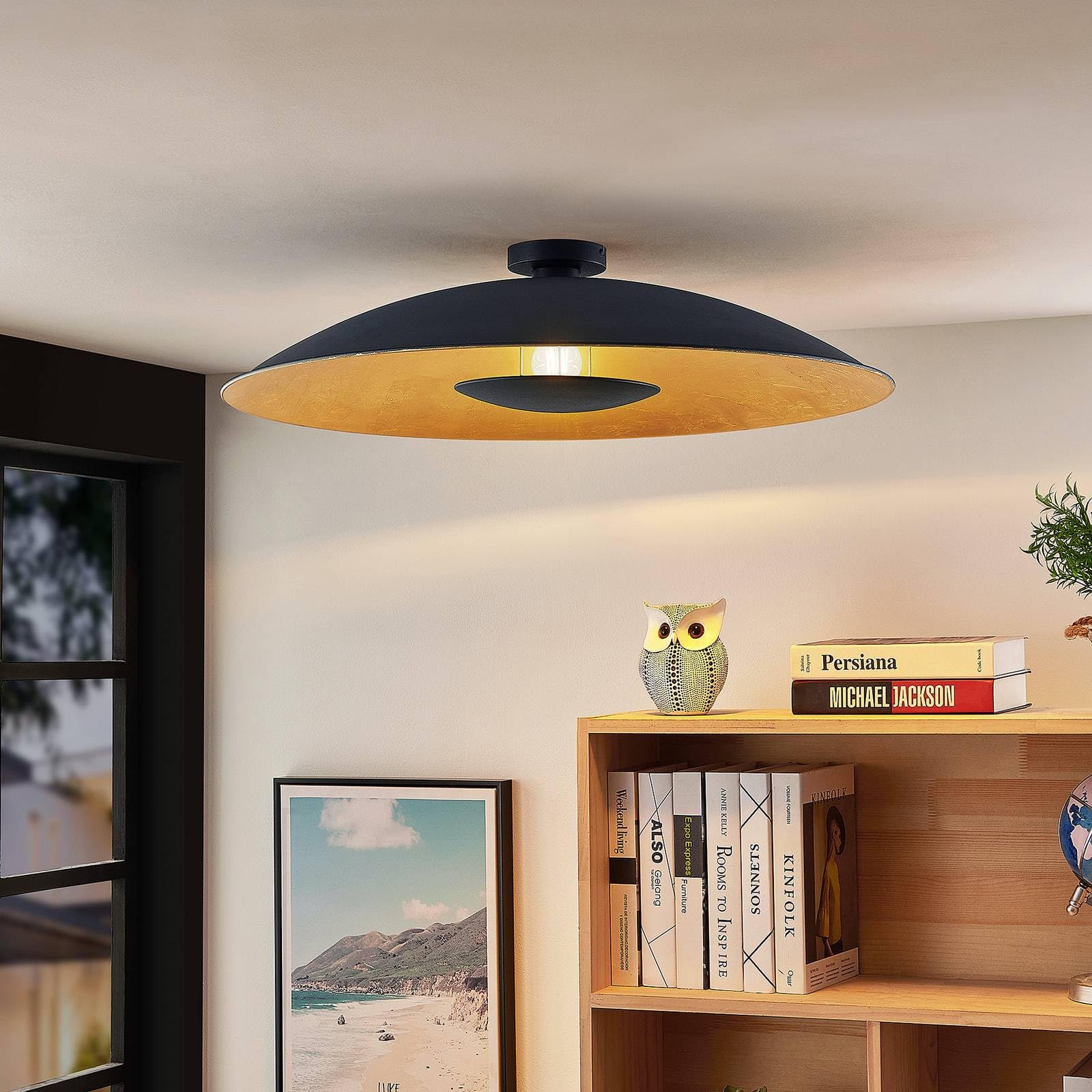 Lindby LED Deckenleuchten 'Abby' (Modern) In Schwarz (1 Flammig