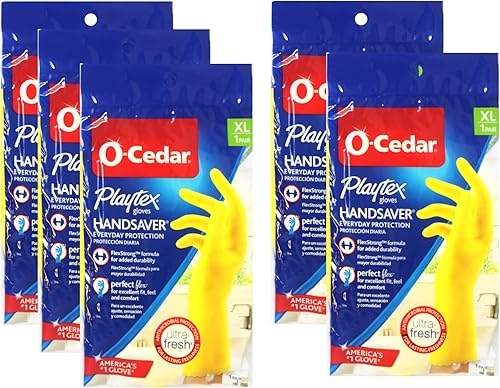PLAYTEX HandSaver - Guantes de limpieza de goma reutilizables (XL, 5 pares), guantes reutilizables para el hogar para protección diaria