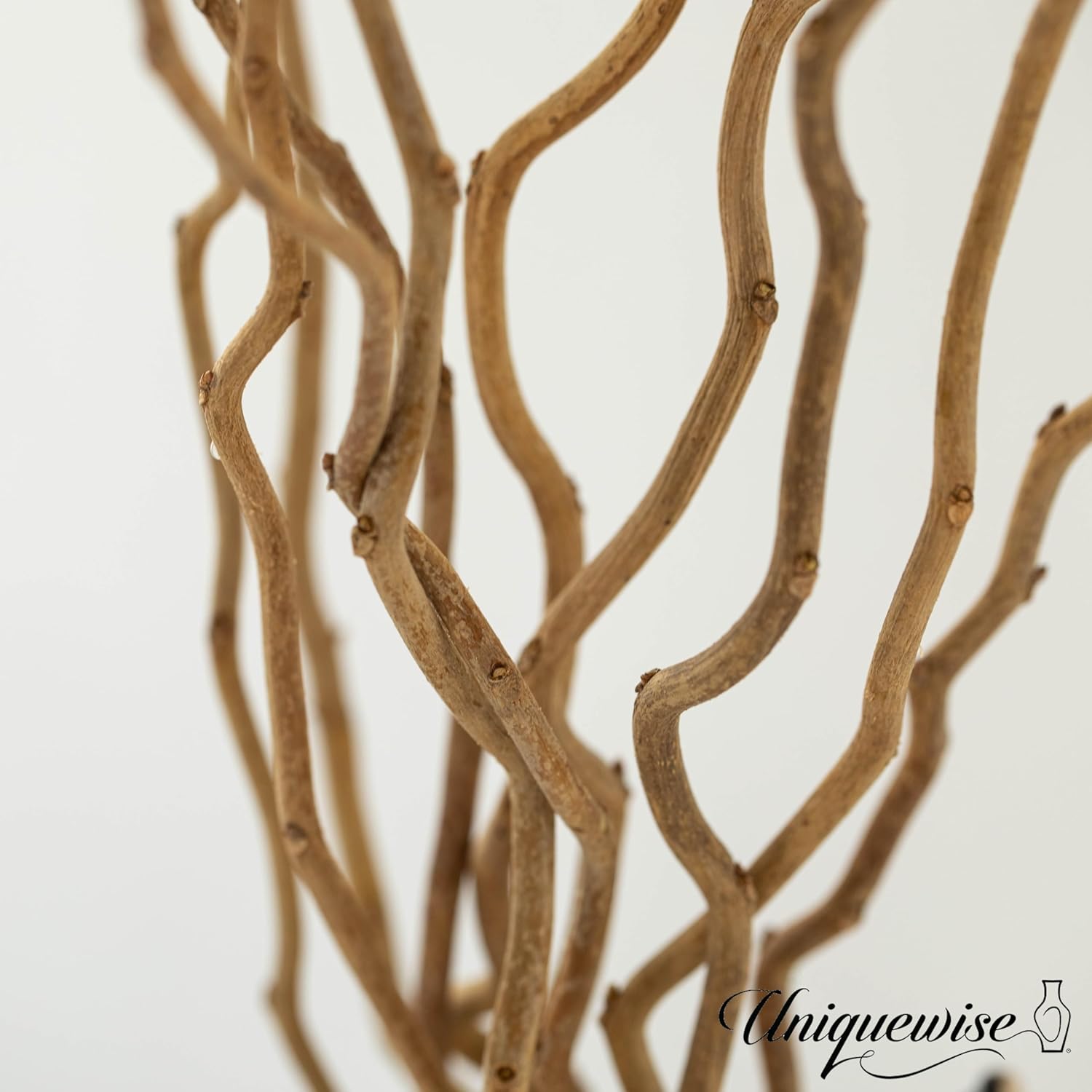 Uniquewise 12pc 37" Natural Dried Mulberry Twigs Ideal Sticks for DIY Crafts Decorative Stems Floral Arrangements Floor Vase Fillers Wedding Centerpiece Event Decorations and Home Décor Accent, Brown