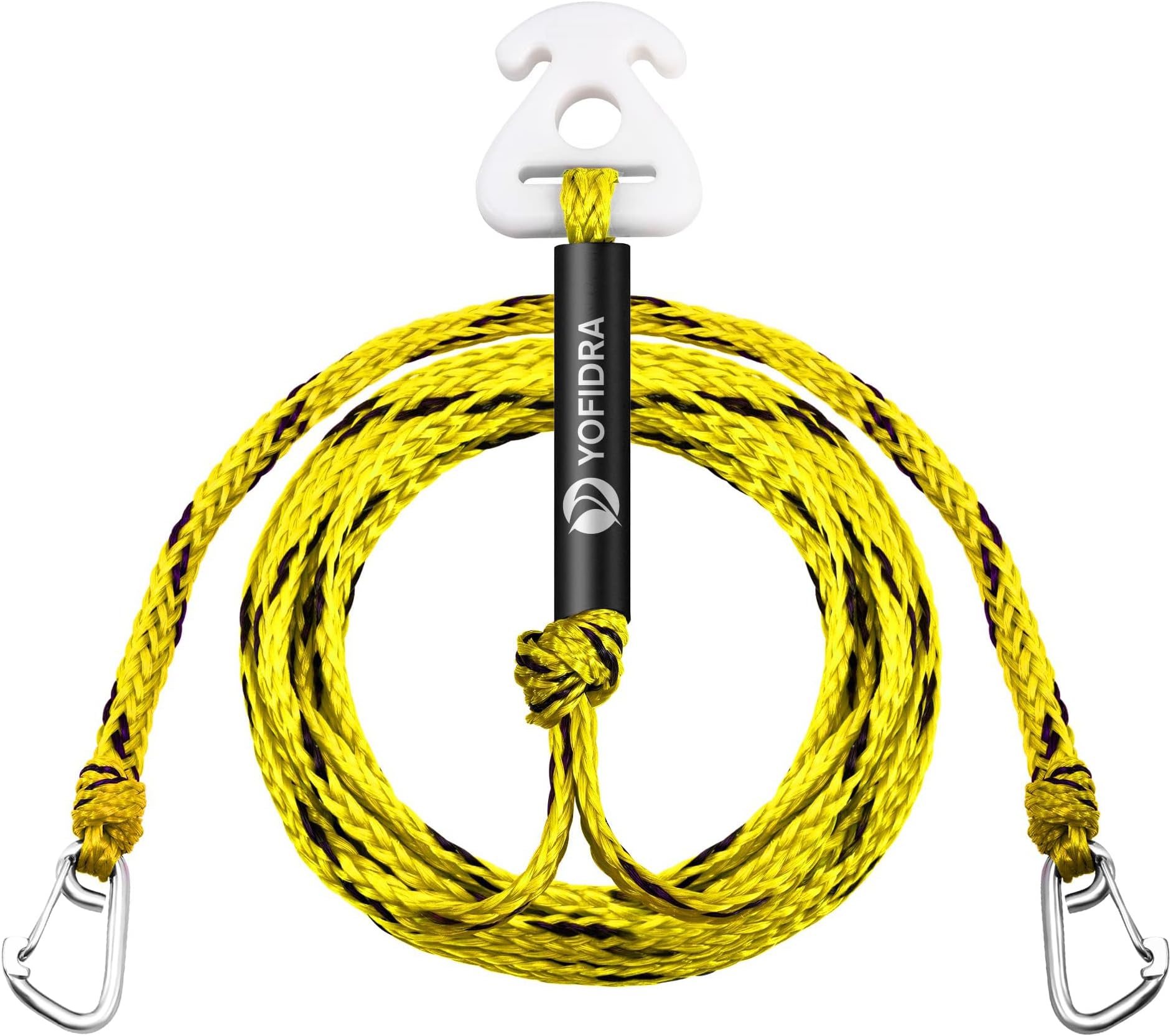 Boat Tow Rope for 1-6 Rider towable Tubes 60ft, with Storage Bag and Rope Keeper Yellow