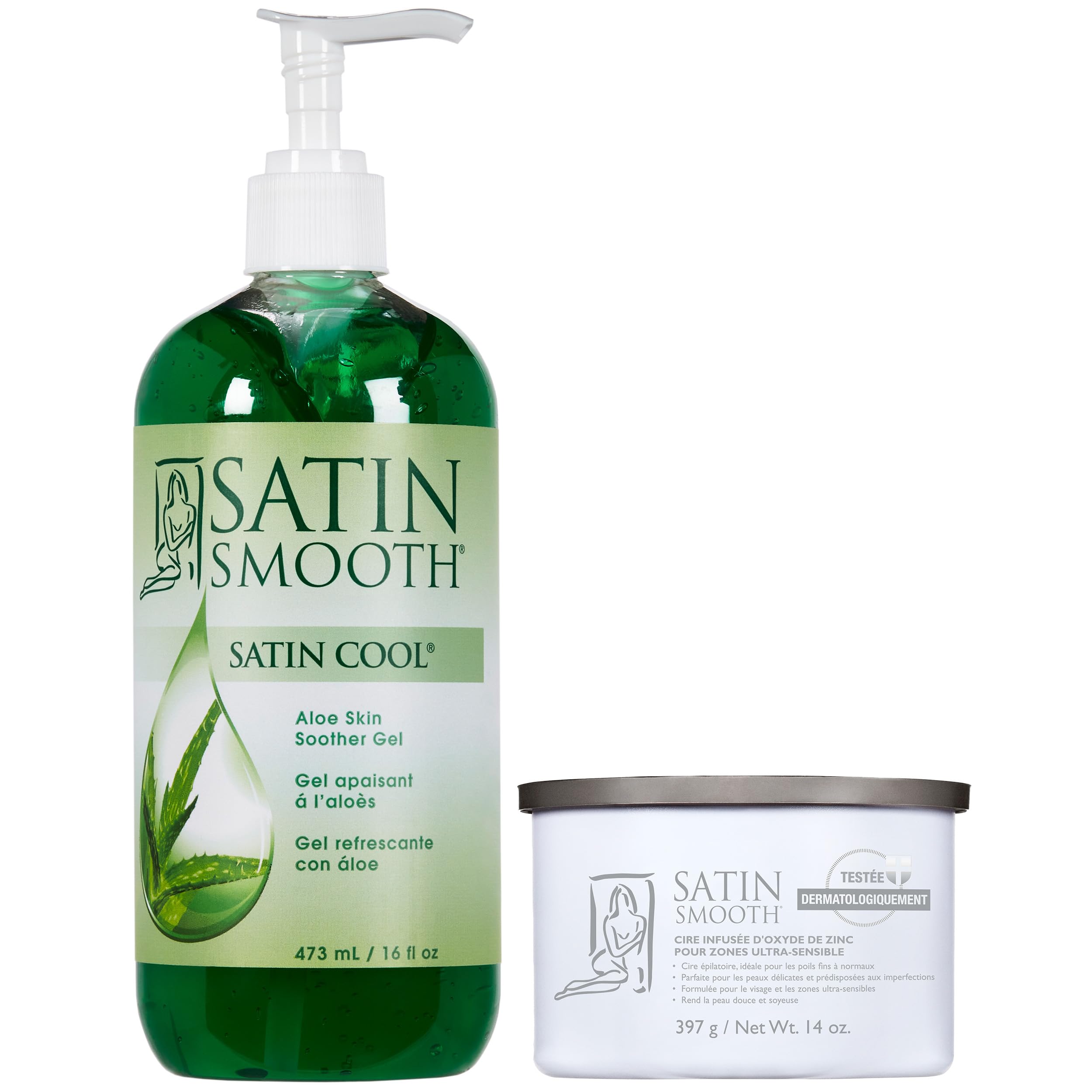 Amazon.com : Satin Smooth Waxing Duo: Zinc Oxide Hair Removal Wax
