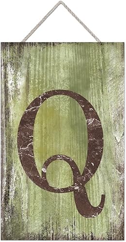 Vista 205 de Letrero colgante de madera con letra J, letrero de madera para decoración del hogar, 26 letras del alfabeto de metal, placa de madera, decoración