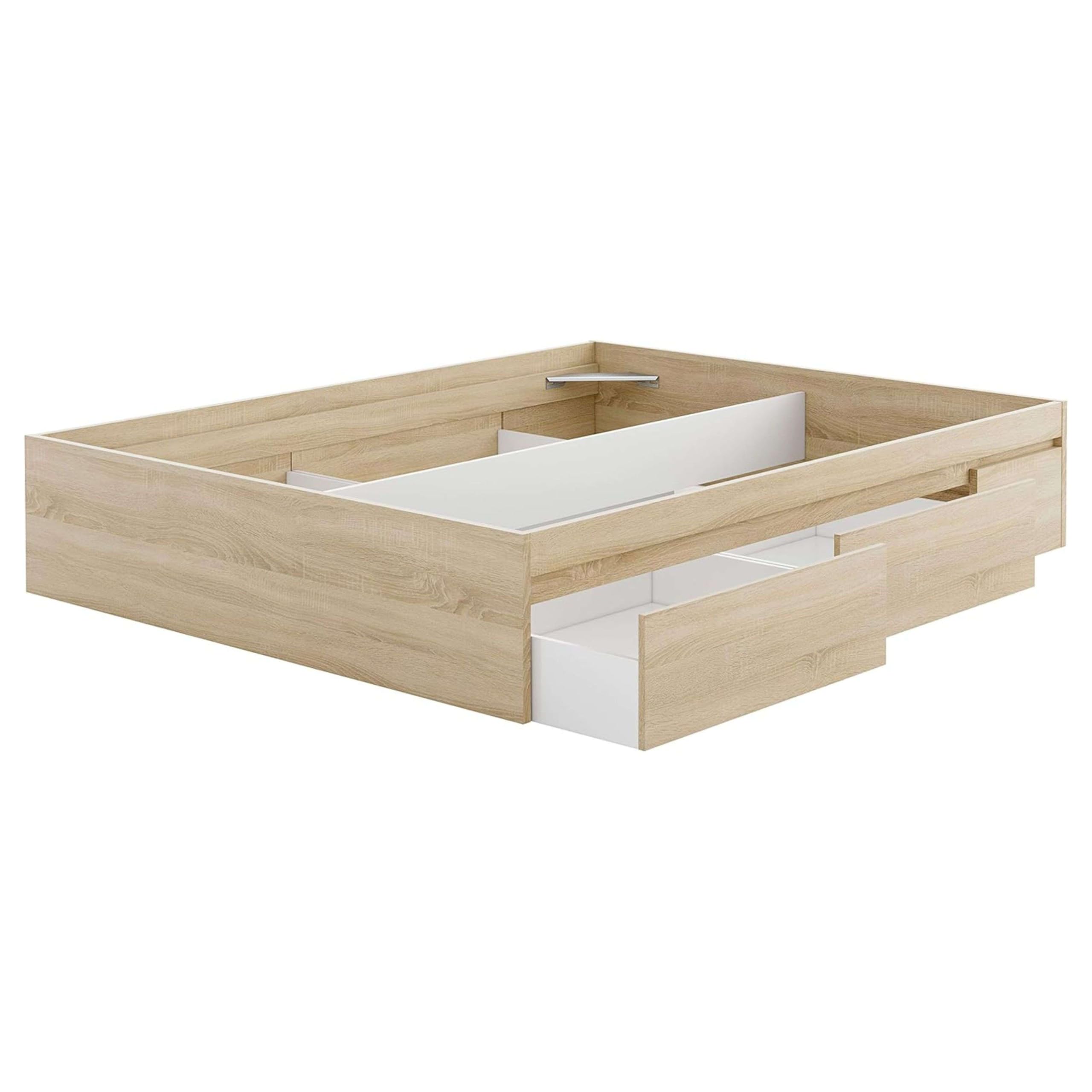 Pack Habitación Matrimonio Alba II 150x190 (Cama+ Cabezal + 2 Mesitas + Armario + sinfonier) Incluye Somier