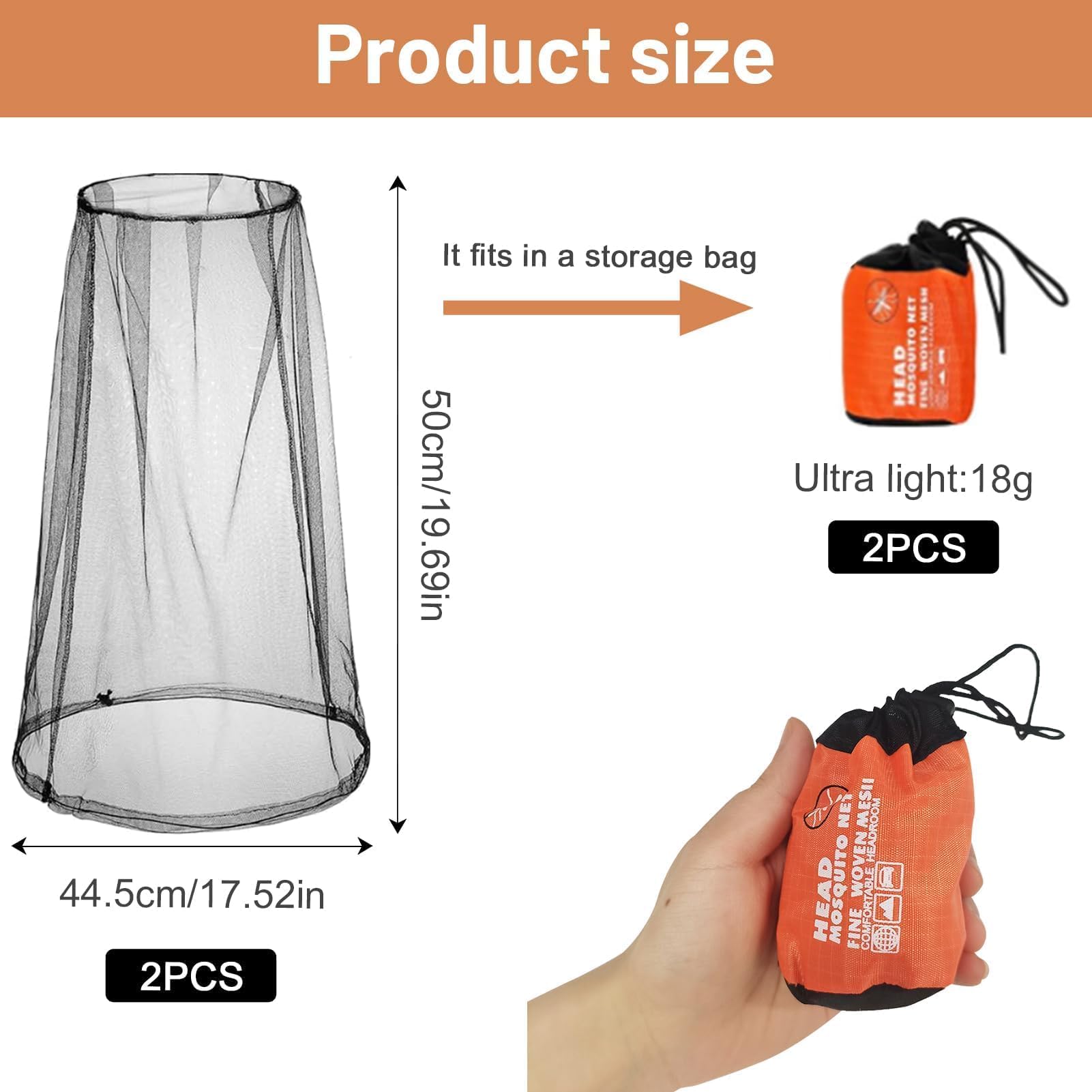 Zanzariera Cappello a Rete 2 Pezzi - Protezione Viso Anti Zanzara e Protezione per Gli Amanti Dell'outdoor Dalle Mosche