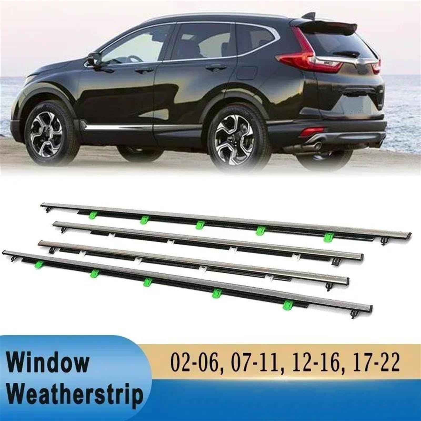 Guarnizione porta auto Guarnizioni per finestrini auto per CRV 2007-2022 Modanatura in gomma per porte Guarnizioni per vetri esterni finestrini(17-22)