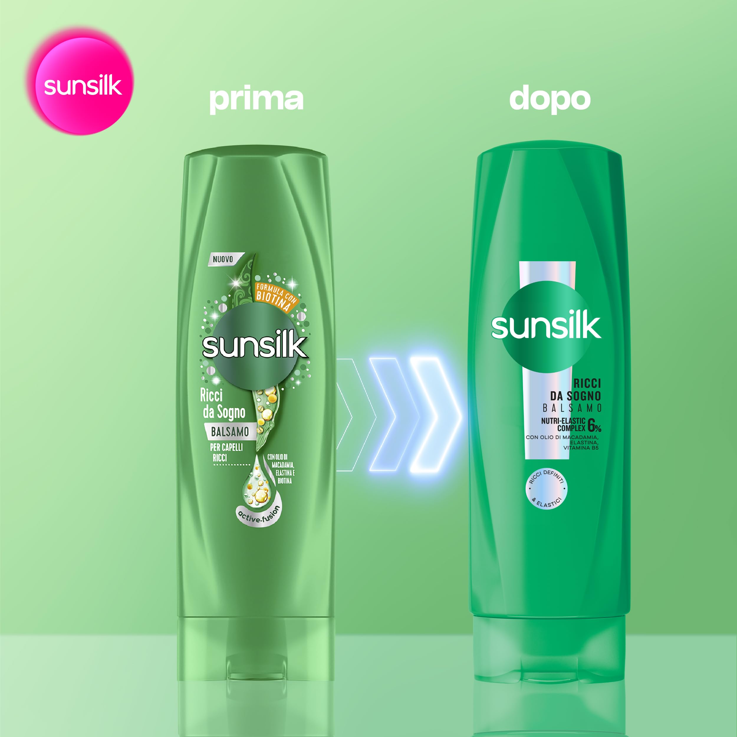 Sunsilk, Shampoo Ricci da Sogno, Shampoo per Capelli Ricci Definiti ed Elastici, Formula Arricchita con Nutri-Elastic Complex 250ml con Olio di Macadamia, Elastina e Vitamina B5, 250ml - 2