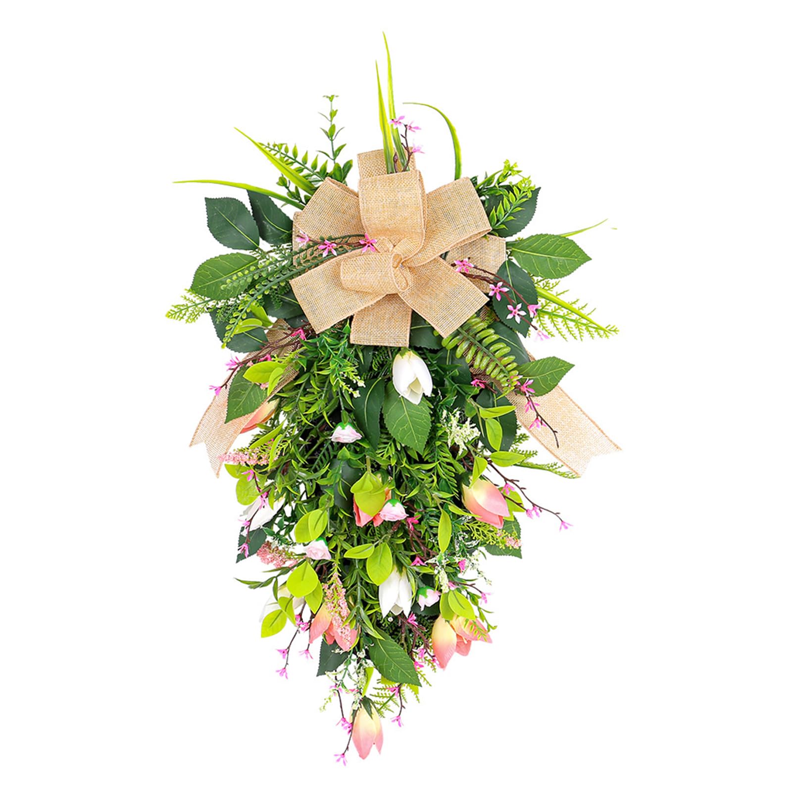 Buxuaaaa Door Wreath Colorful Flower Wreath Artificial Spring for Garden Farmhouse Garden Wedding Decorations Fine Work