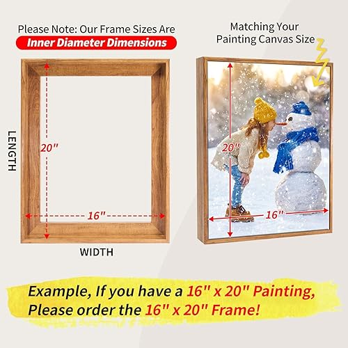 Miniatura 2 de Marco flotante de lona con aspecto de madera, marcos flotantes para lienzo estirado extraíble, pintura de pared, marcos de fotos, decoración de 1 14