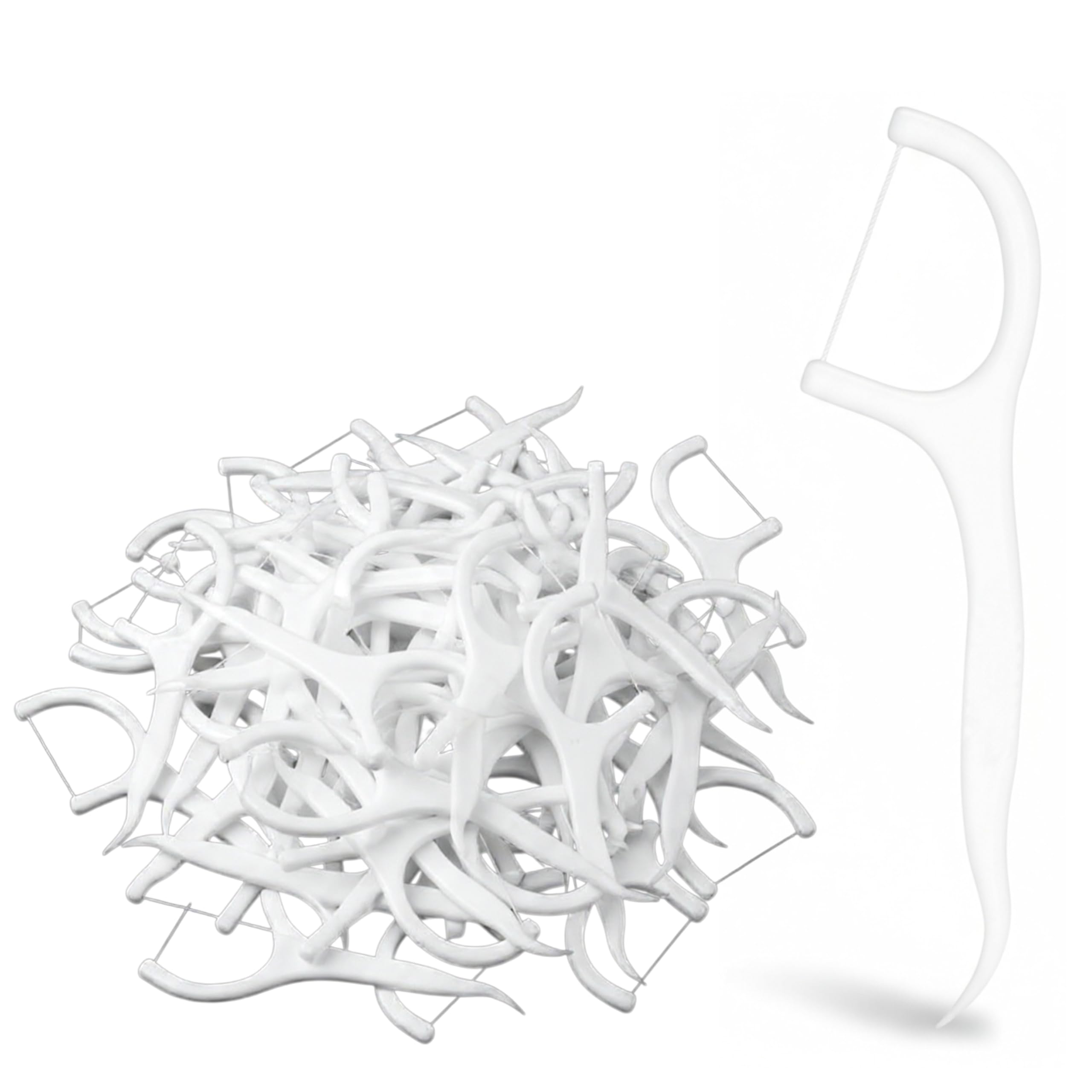 TEMPERIA (50 Pcs) Dental Floss Toothpick Sticks - Flosser for Teeth Cleaner - Tooth Flossing Thread Cleaning Kit for Clean Teeth, Fresh Breath and Healthy Gums (MN01)