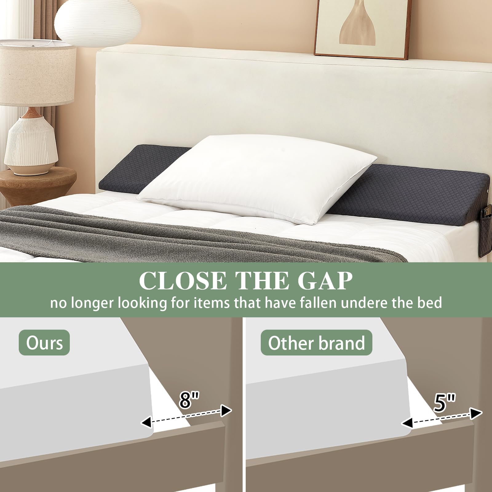 VEVOR Cuscino per Testiera, Cuscino a Cuneo King Size da Letto con 2