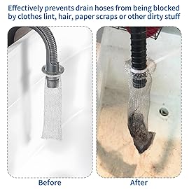 24 Pieces Lint Traps Stainless Steel Washing Machine Lint Snare Traps Laundry Mesh Washer Hose Filter with 24 pcs Cable Ties