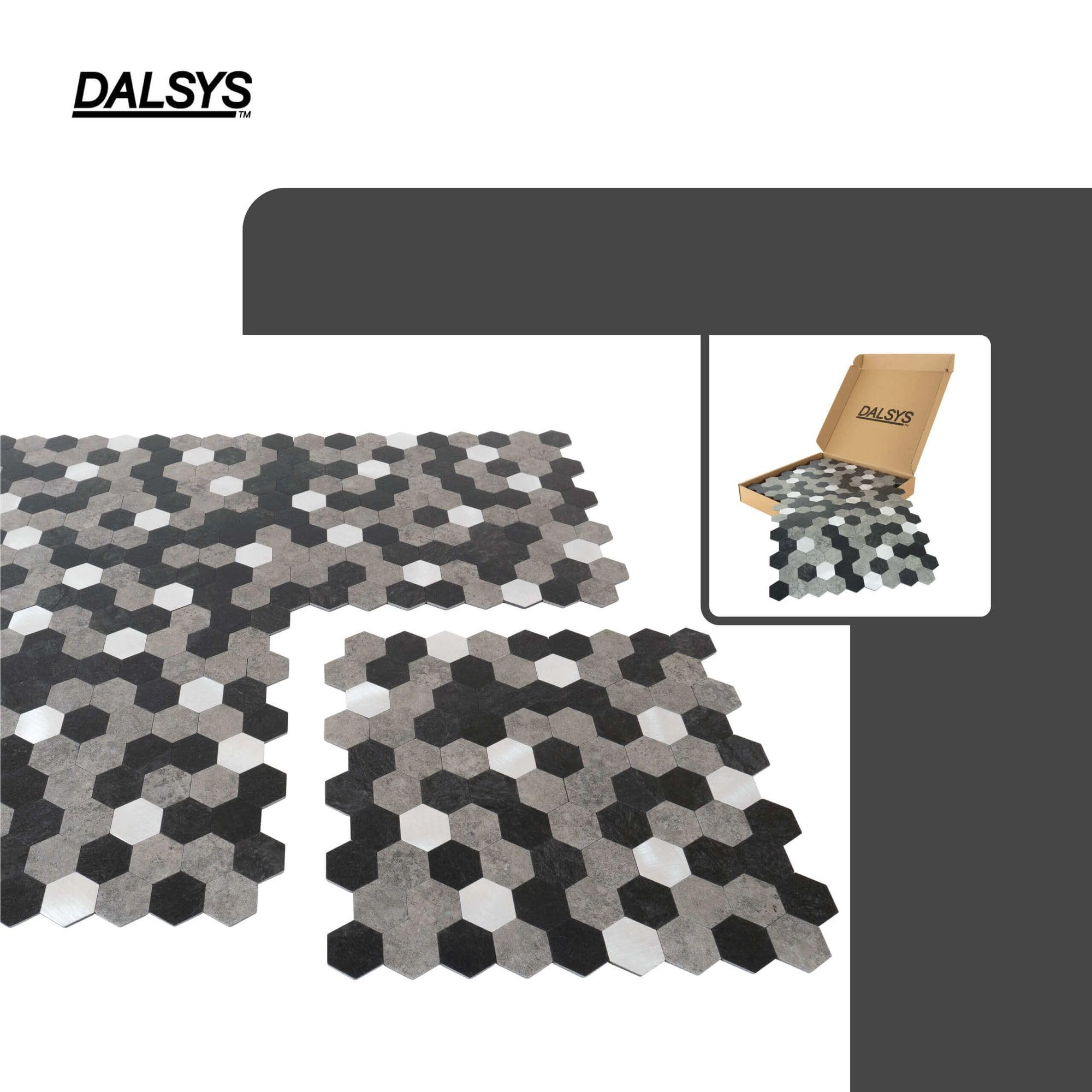 Paneles de pared autoadhesivos con patrón hexagonal, 0,88m², 11 piezas, paneles de pared negros, grises y plateados, resistentes a la humedad,para baño y cocina
