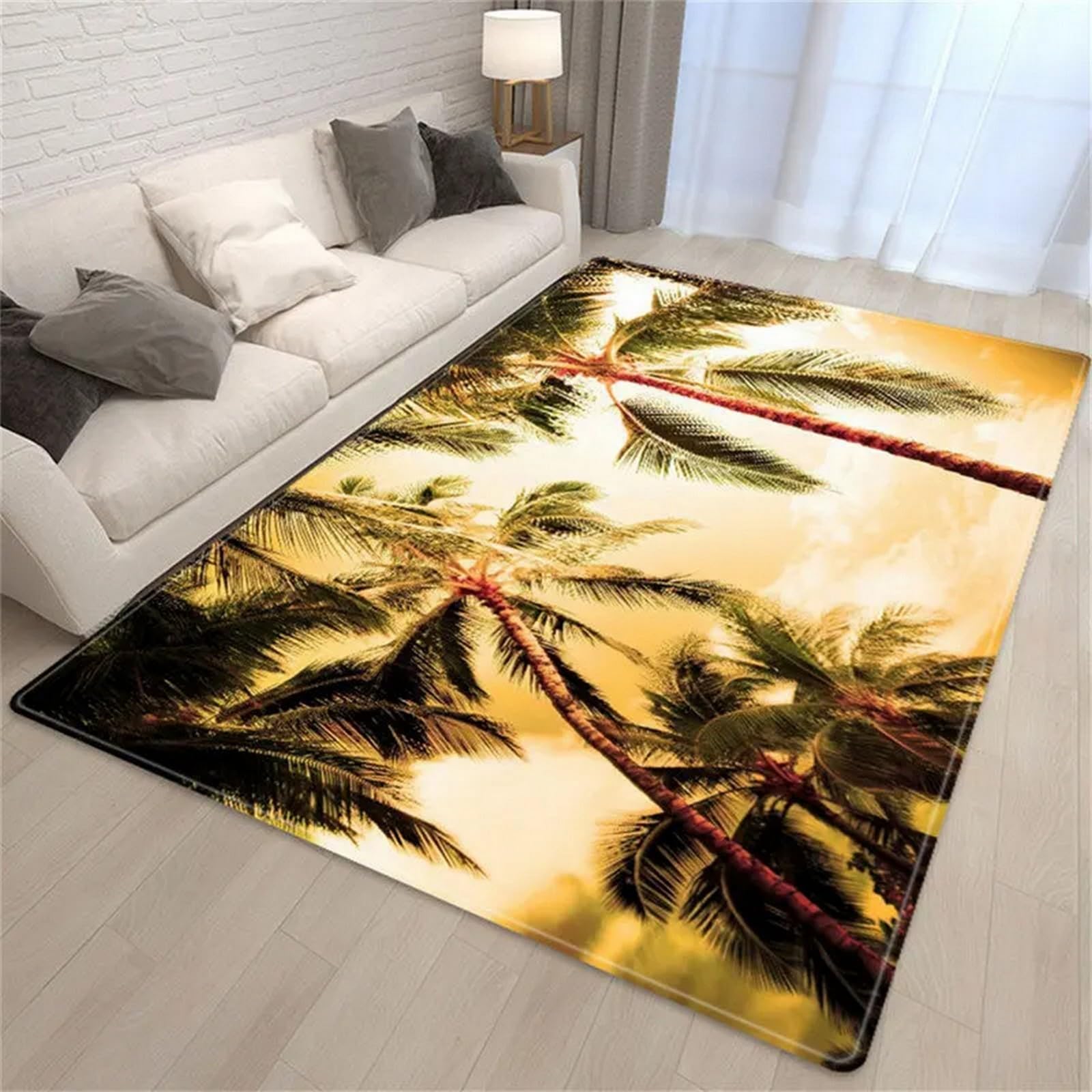 Grand tapis de salon paysage de plage 180x280 cm lavable