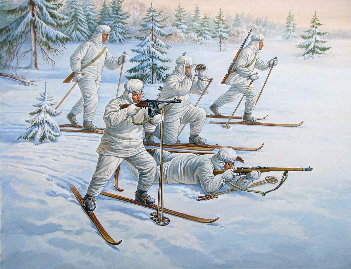 Zvezda 1:72 Scale Soviet Ski Troops WWII Model Kit Box