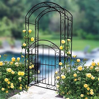 ガーデンアーチ　扉つき　未使用 国華園オンラインショップ / 鉄製扉付きローズアーチ1個 アーチ