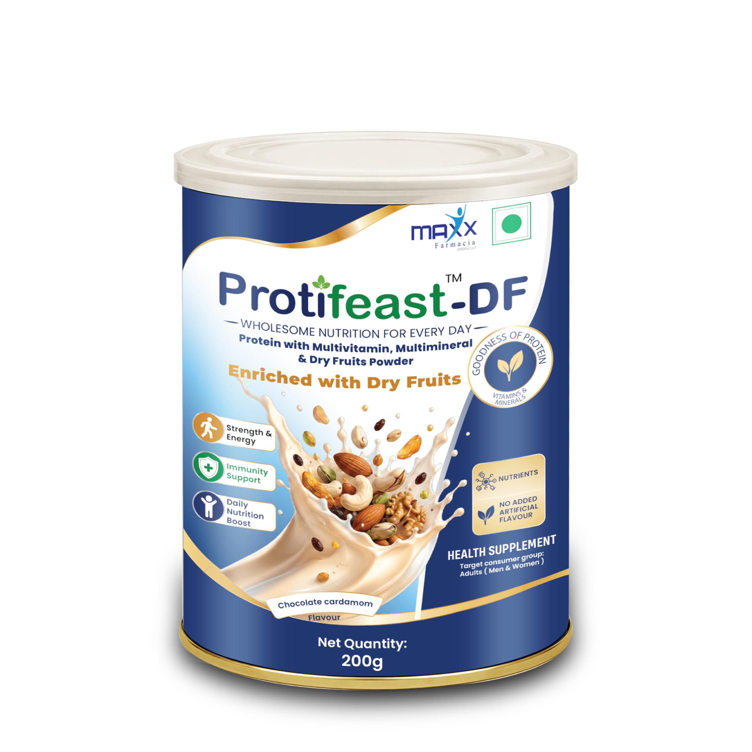 DF Daily Protein Powder with Dry Fruits | Chocolate Cardamom Protein Powder, 200g | Multivitamin Nutritional Drink with Multimerals | Daily Nutrition Boost Powder-picture-23
