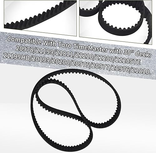 Miniatura 4 de 120-3335 Cinturón para cortacéspedcorrea síncrono compatible con Toro 120-3335 E-xmark 120-3335 1203335 Compatible con Toro Time Master con cubierta