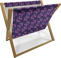 Vista 1 de Ambesonne Synthwave Magazine and Book Holder, Purple Toned Gradient with Futuristic Cubic Geometric Forms, Decorative Floor Rack Organizer for