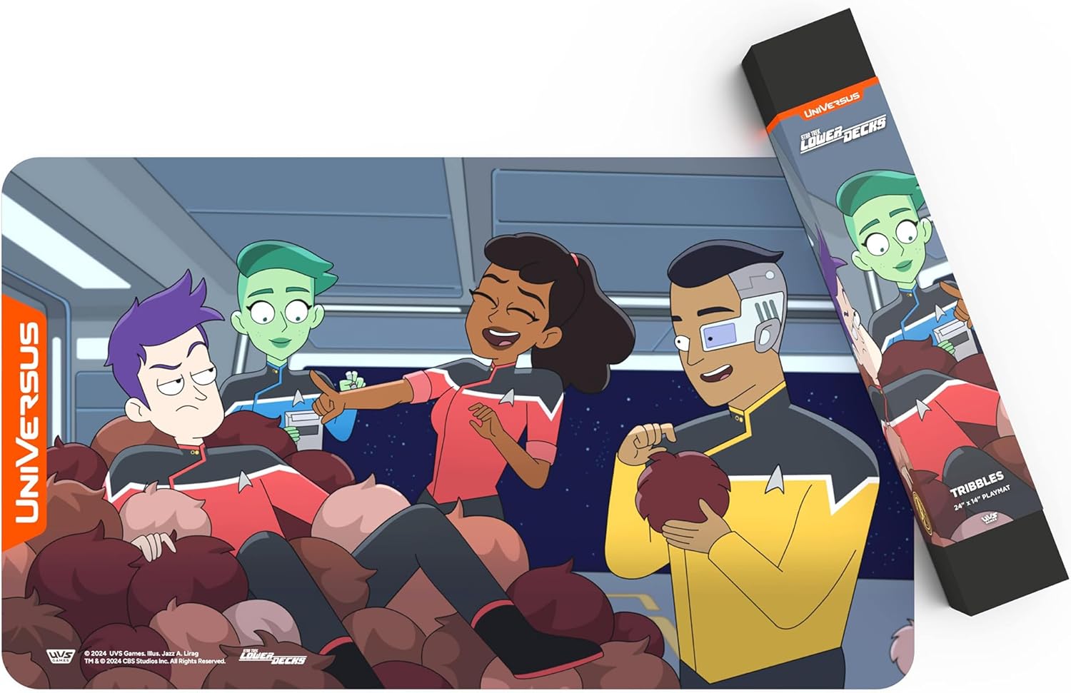 UniVersus: Star Trek: Lower Decks - Tribbles Playmat - 24 x 14 Neoprene Mat, Non-Slip Back, Tabletop Card Game Accessory, UVS Games, Licensed