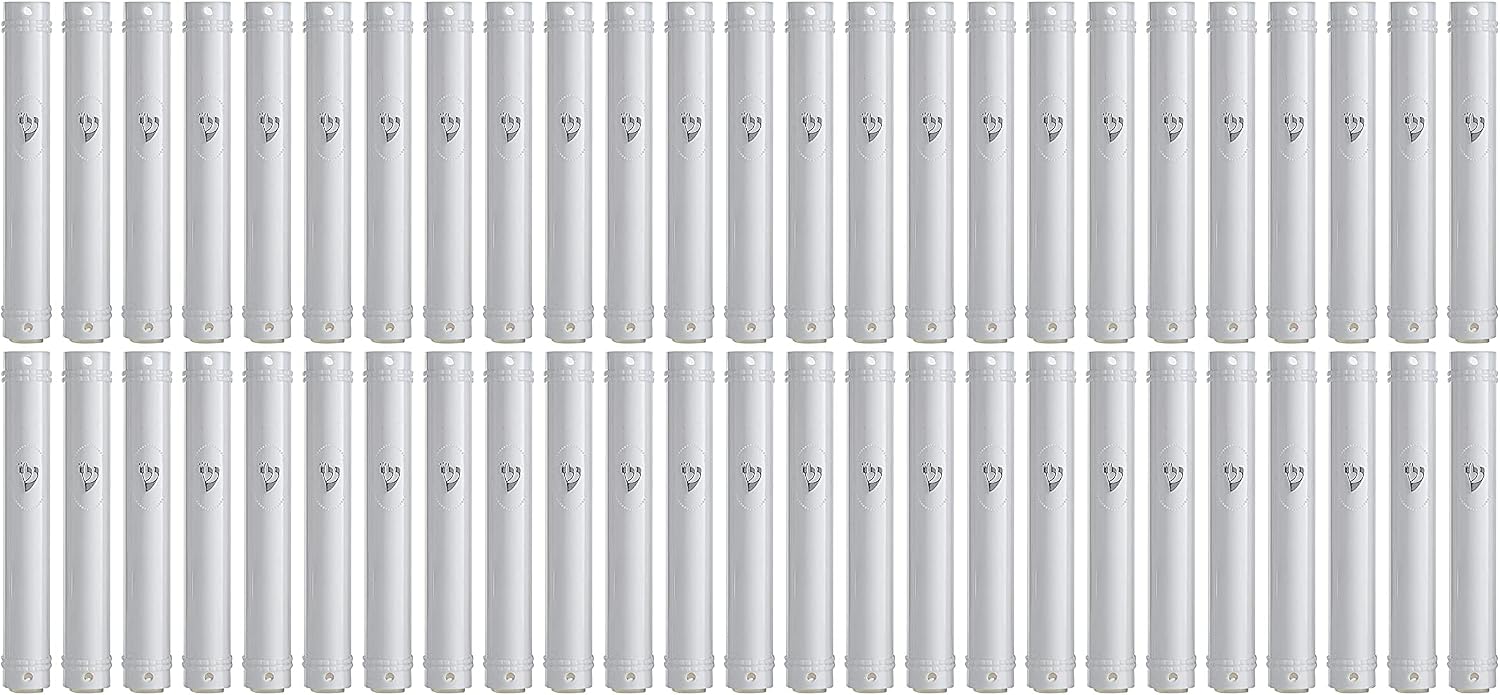 SUPER STAM MEZUZAH CASE Holder Plastic Semiround Silver shin self Stick Waterproof Rubber Cork Lot of 50 (White, 12)