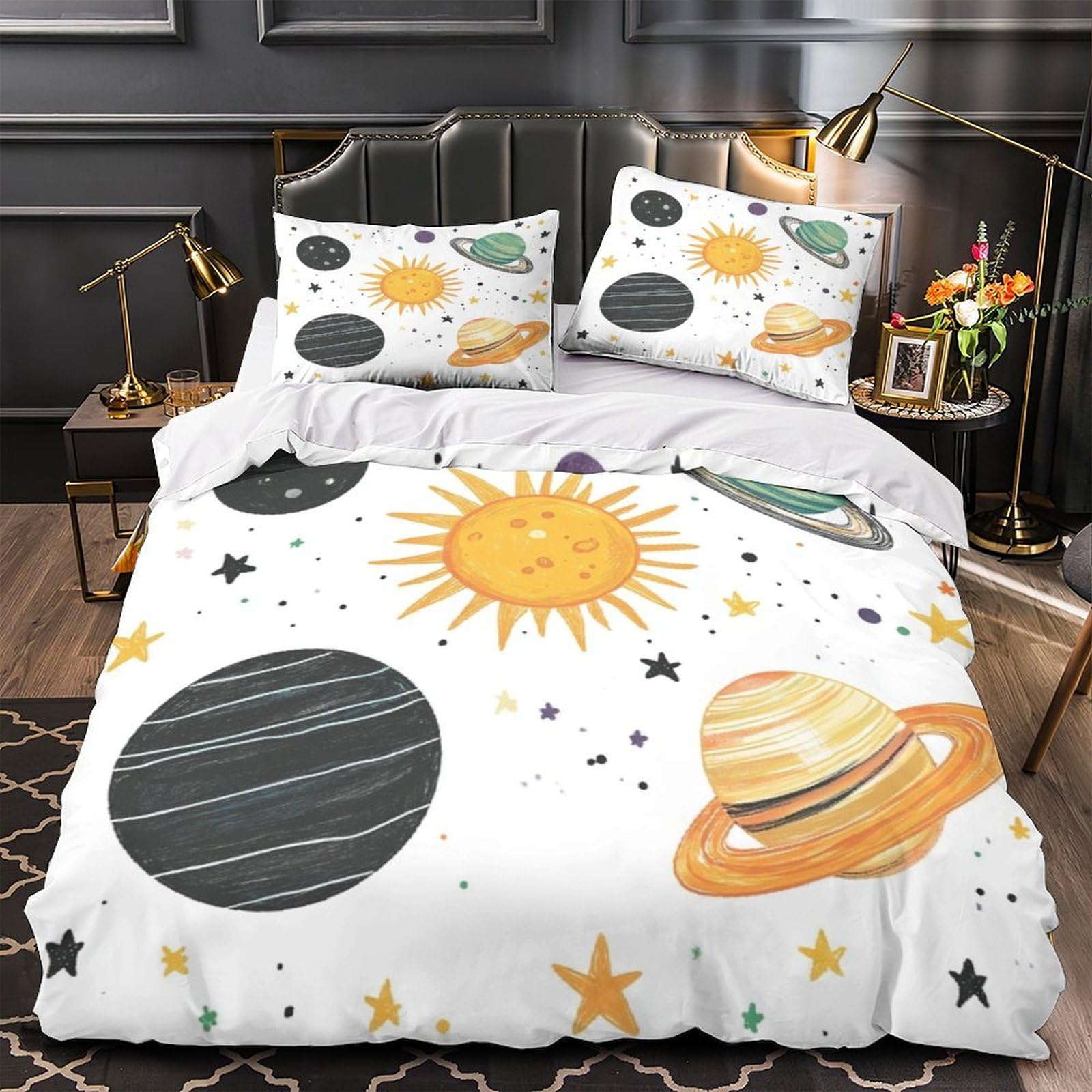 Housse de couette softball 3D lit double 200x200cm zippée