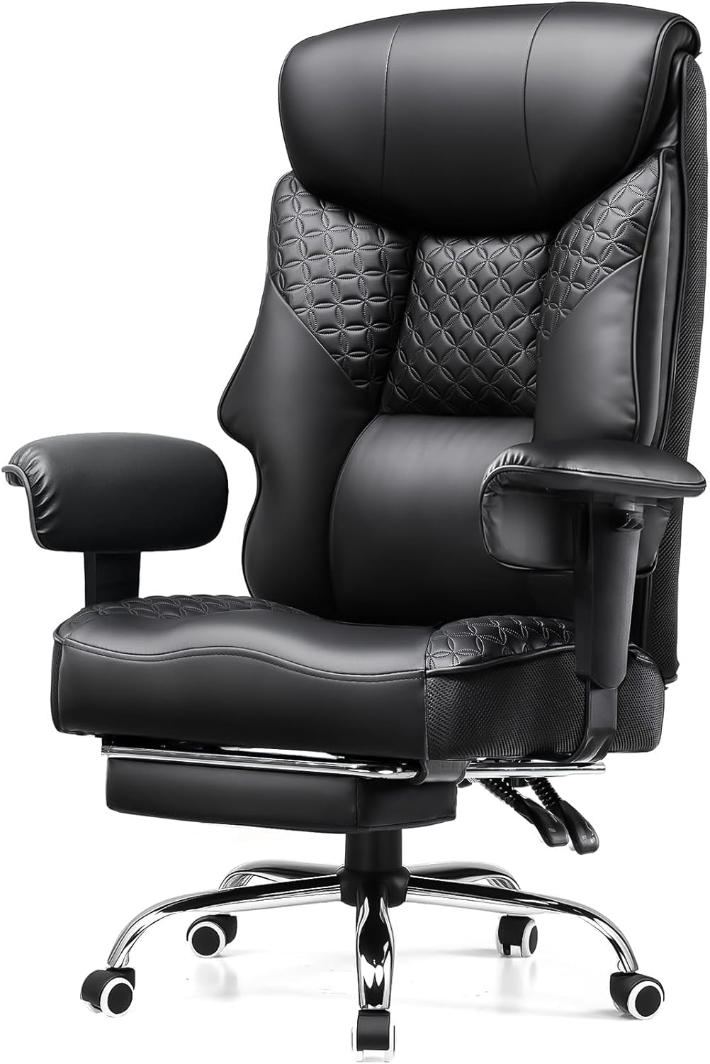 GTRACING Big and Tall Office Chair 400LBS Wide Ergonomic Gaming Chair with Deluxe Embossing Designed Leather with Foot Rest,150°Reclining Adjustable Soft Armrests Pocket Spring Back Support and Pillow