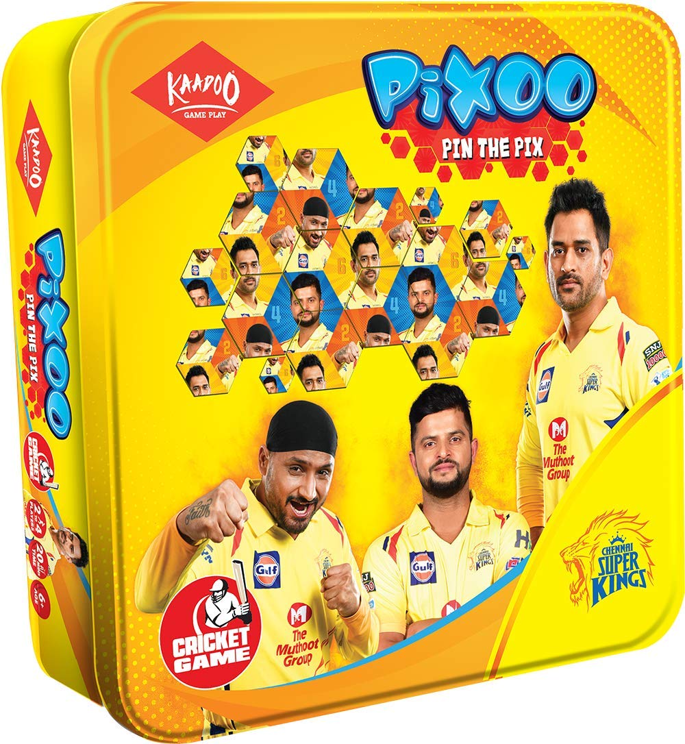 KAADOO Pixoo-CSK Cricketer Indoor Fun Floor Puzzle Game for Kids of Age 4+ Years Old and Above – Boys and Girls – Made in India (2-6 Players) – Birthday Gift/Return Gift