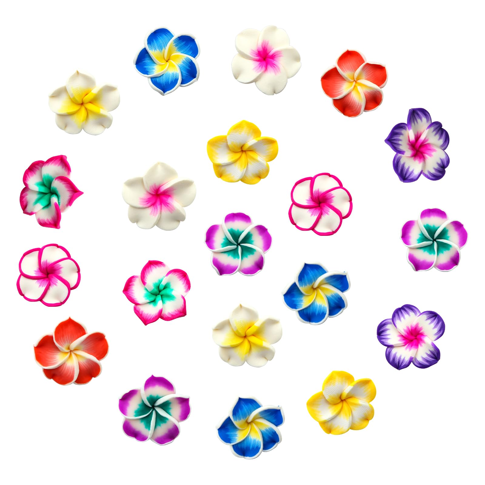 Fleurs de frangipanier en argile polymère fait main pour bijoux uniques