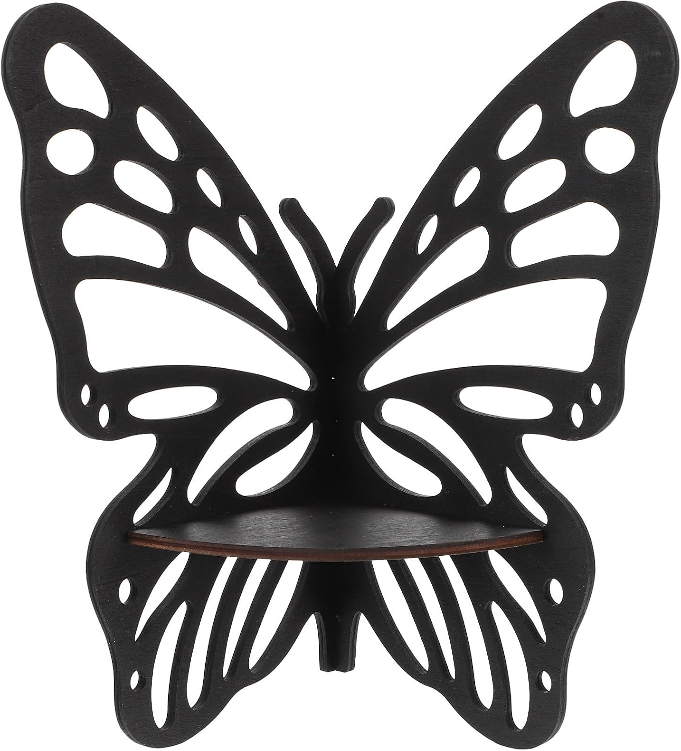 Mipcase Butterfly Wall Shelf Wood Floating Display Rack for Ornaments Keys