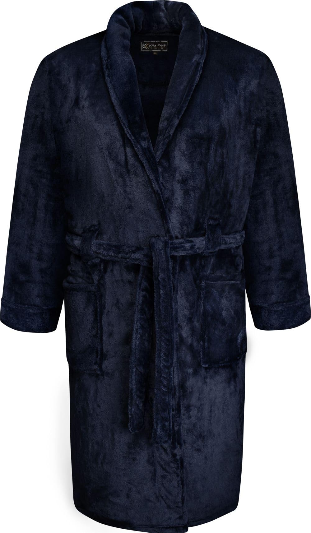 KAM Velour Fabric Dressing Gown Kingsize Mens Navy 4XL (888)