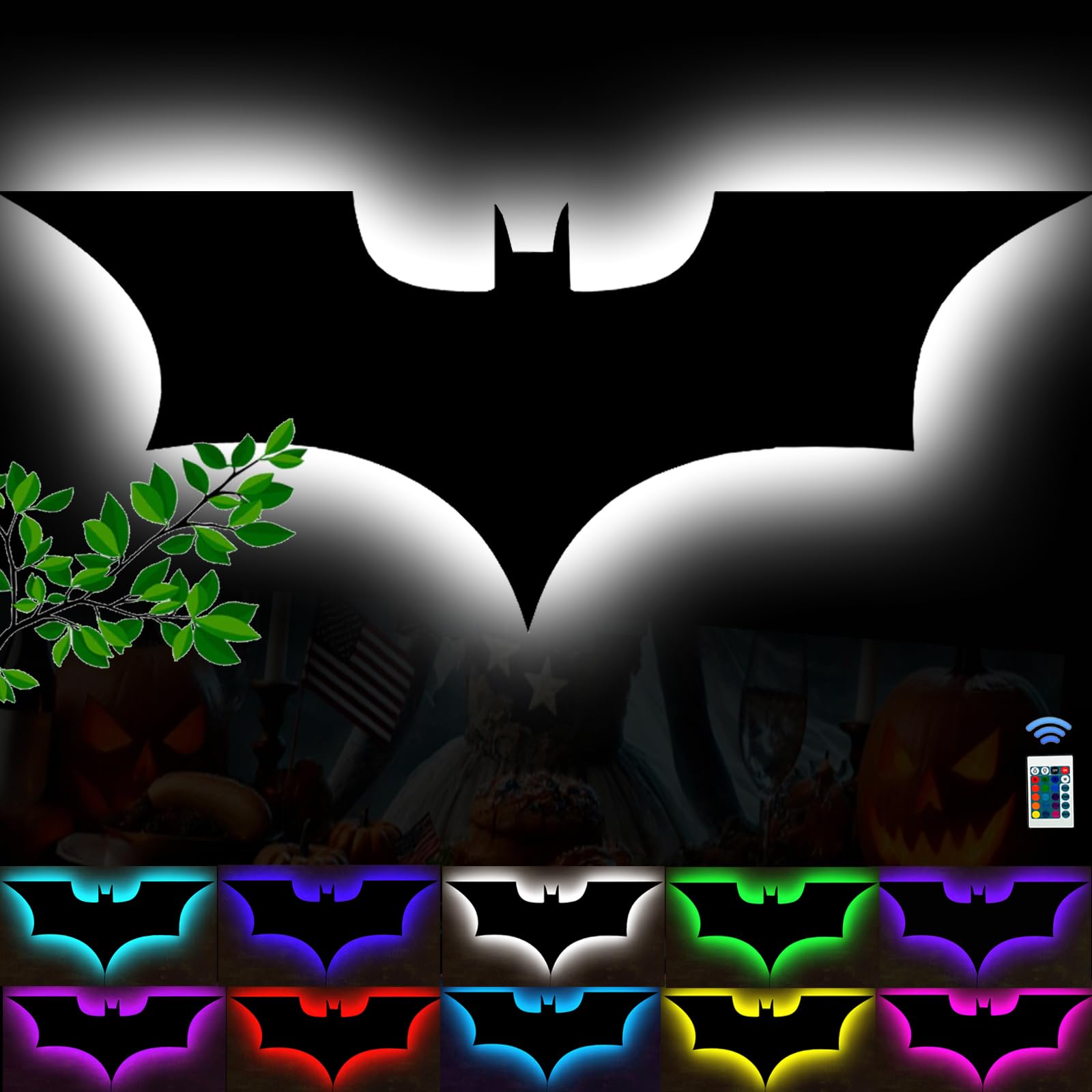 Bat Lamp Neon Sign LED Bat Signal Night Light