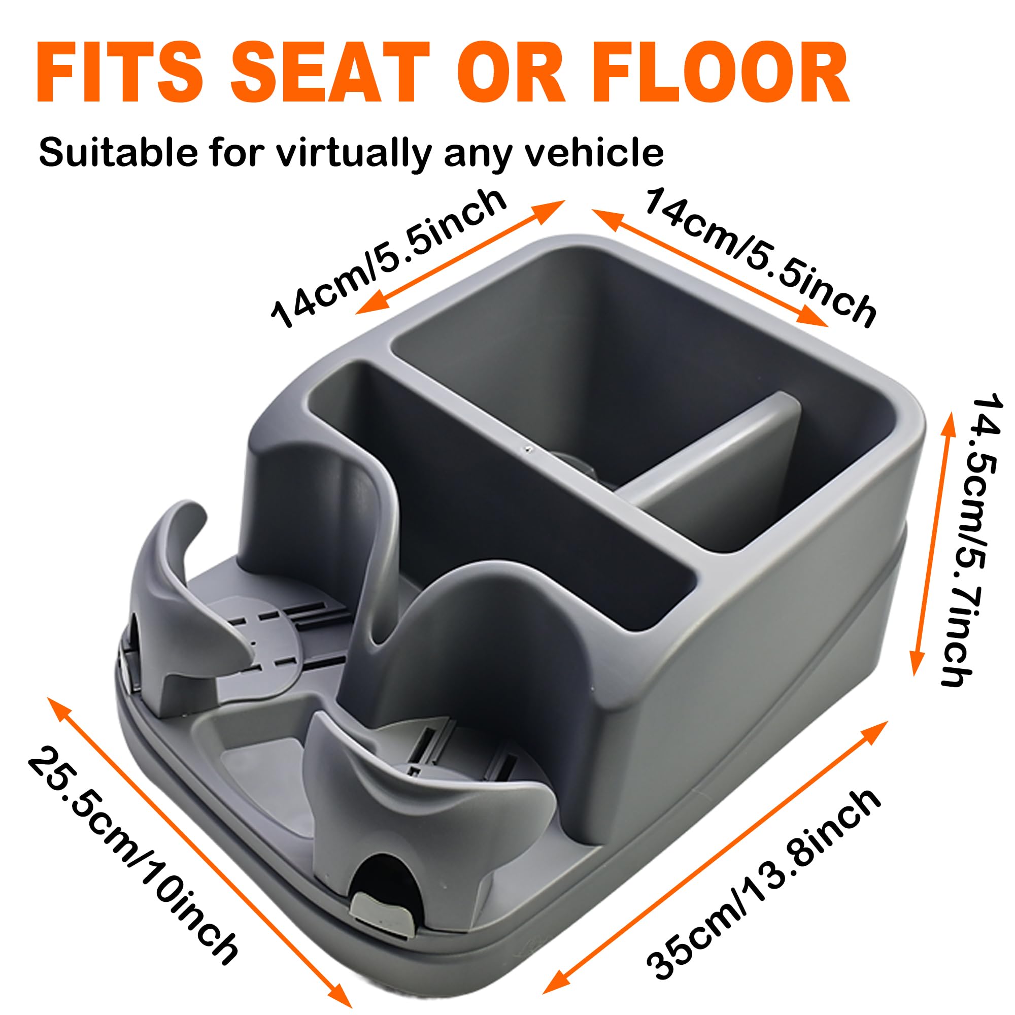 Consola Central para automóviles, Organizador de Consola Central de automóvil, Soporte para Tazas de Consola para Camiones, monovolúmenes, SUV, Organizador de vehículos (Gris)