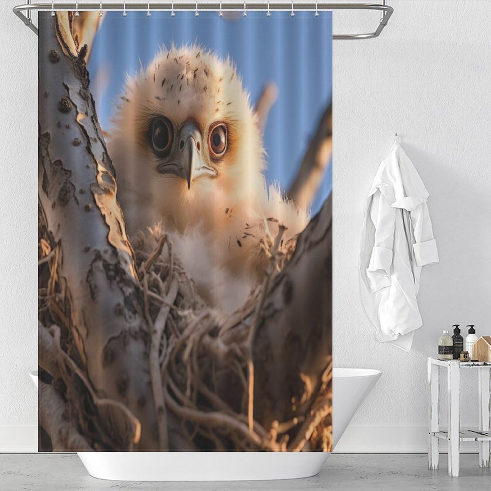 Rideau de douche oiseau en polyester de qualité supérieure imperméable