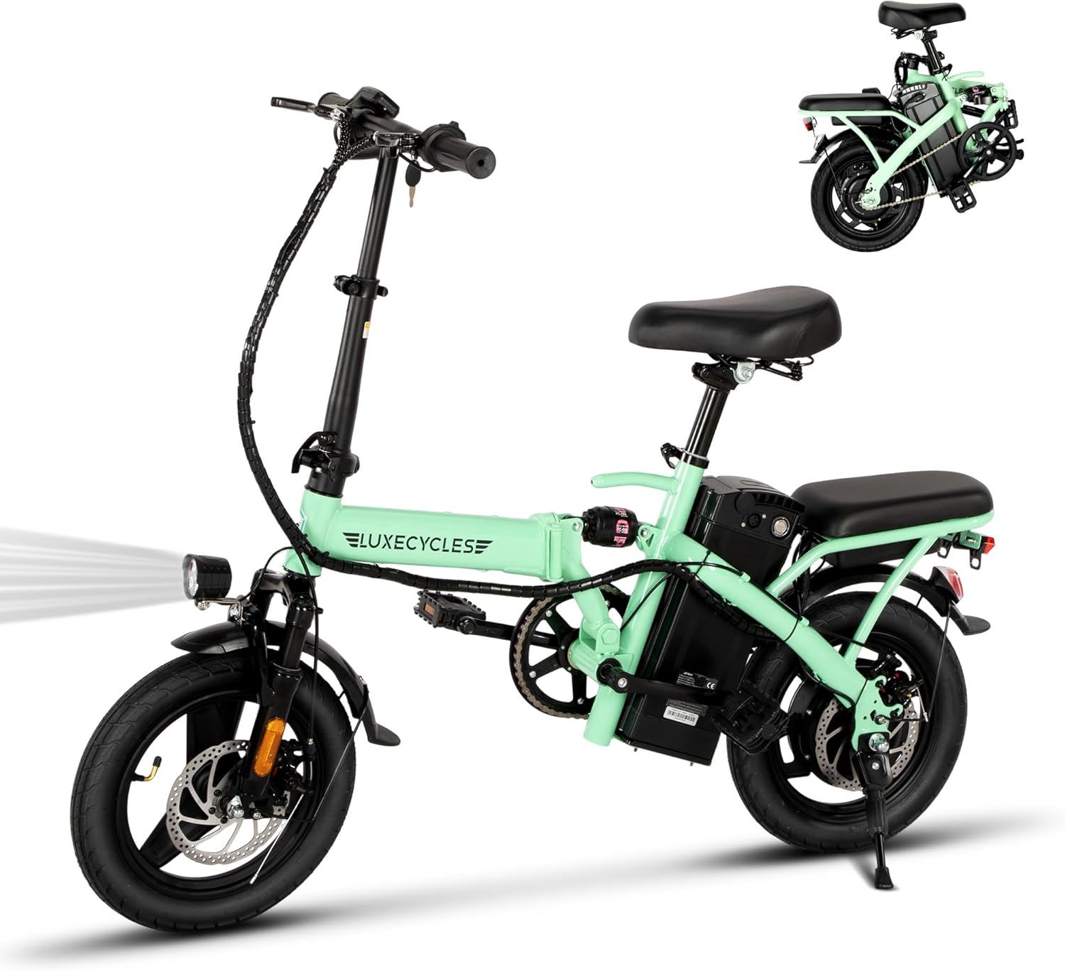 LET’S CAMP Electric Bike Foldable 14″ Tire 500W Peak Motor Ebike,Max Range 35 Miles & 20Mph,48V 13AH Removable Battery,LCD Display,Electric Bike for Adults for Commute Beach Snow LET’S CAMP Electric Bike Foldable 14″ Tire 500W Peak Motor Ebike,Max Range 35 Miles & 20Mph,48V 13AH Removable Battery,LCD Display,Electric Bike for Adults for Commute Beach Snow