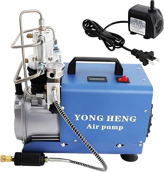 110V 30MPA Electric Air Compressor Pump, 110V 300Bar 4500PSI High Pressure Two-stage Compression Separator YONG HENG Auto Shut Air Pump for Cars, Motorbike, Electric Vehicles