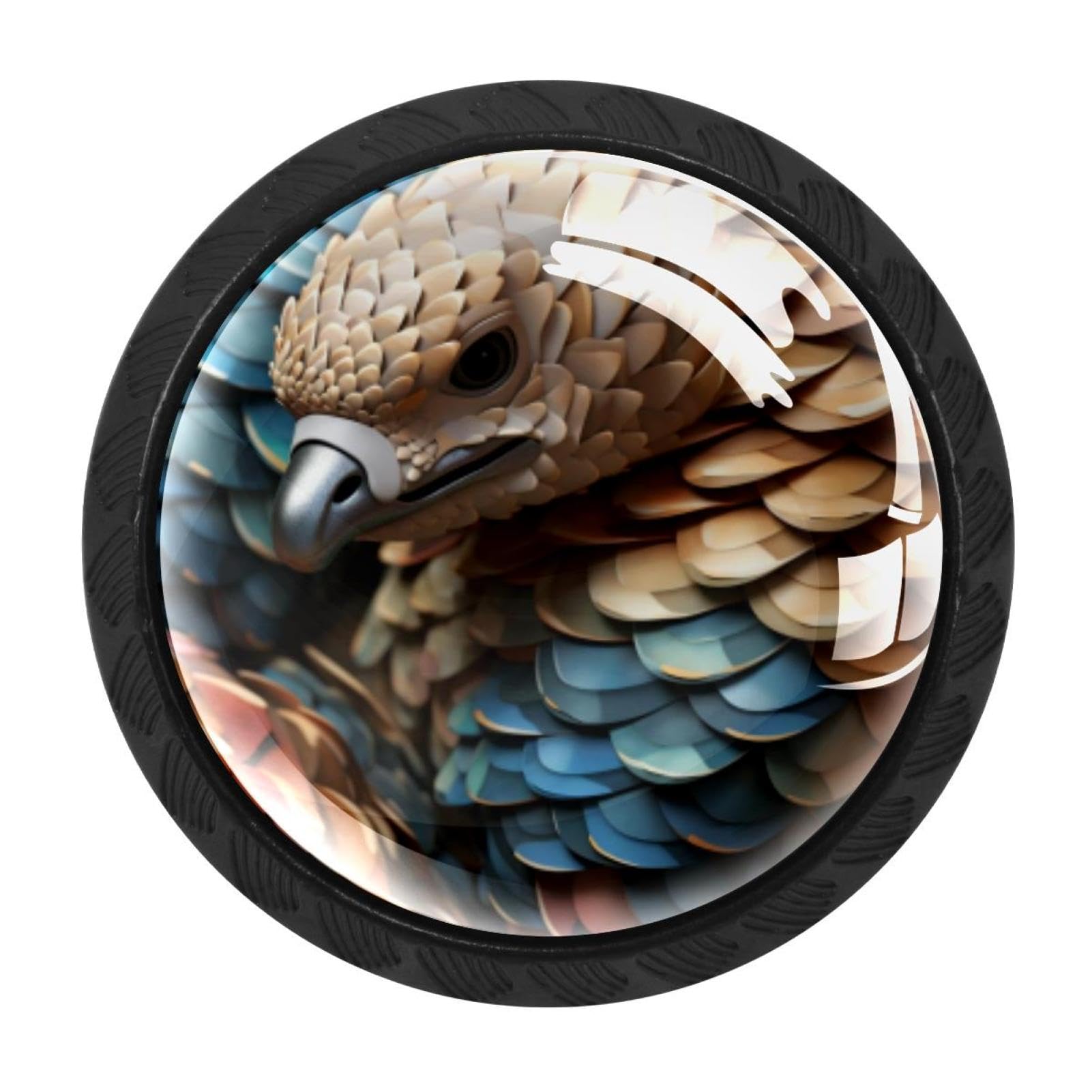 CHENZZZZ 4 Pack Pangolin Dresser Drawer Cabinet Knobs Round Crystal Glass Knobs Pulls Handles for Kitchen Wardrobe Cupboard Door Hardware