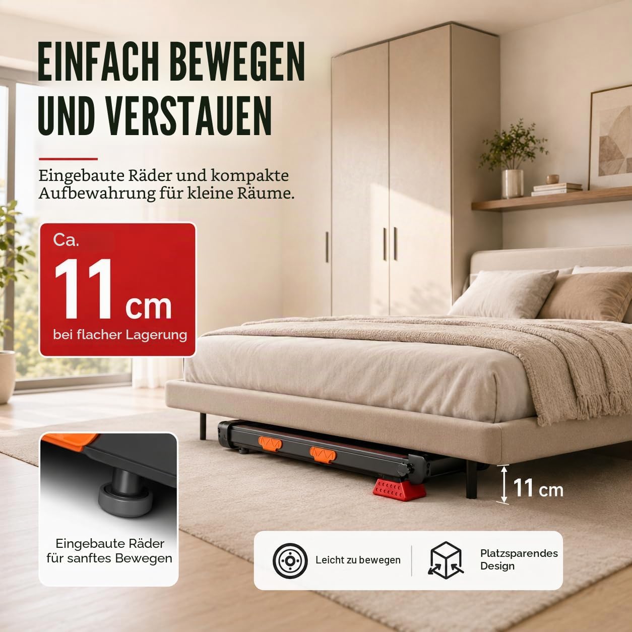 Treadmill Walking Pad Klappbar mit Steigung 10% 3.0HP 136KG LED | Laufband für Zuhause Klappbar Leise bis 10KM/H, Laufband Schreibtisch mit Fernbedienung, Platzsparend für Kleine Räume