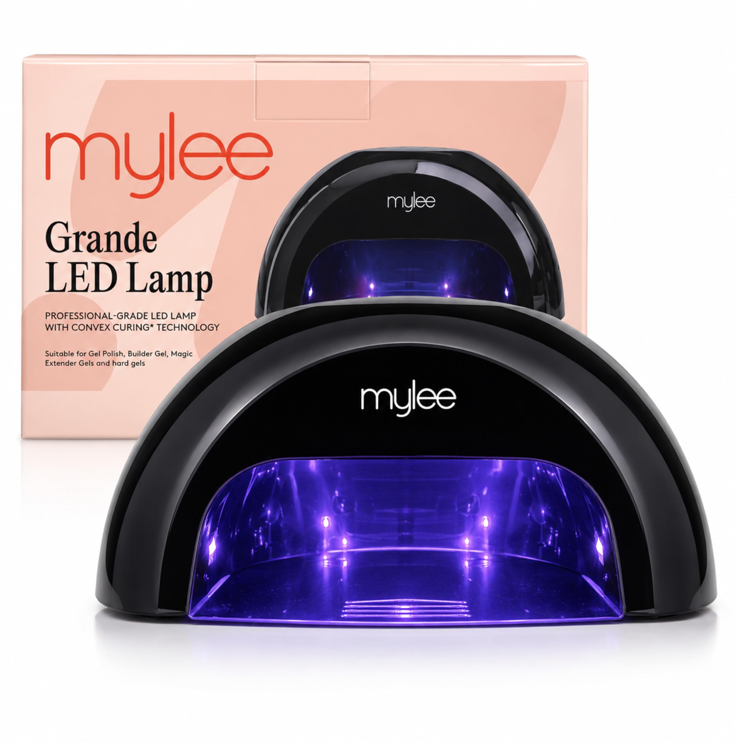 Mylee Grande LED suszarka do paznokci żelowych, technologia utwardzania wypukłego 5 palców ze zdejmowaną podstawą, trybem niskiej temperatury i cyfrowym wyświetlaczem odliczania