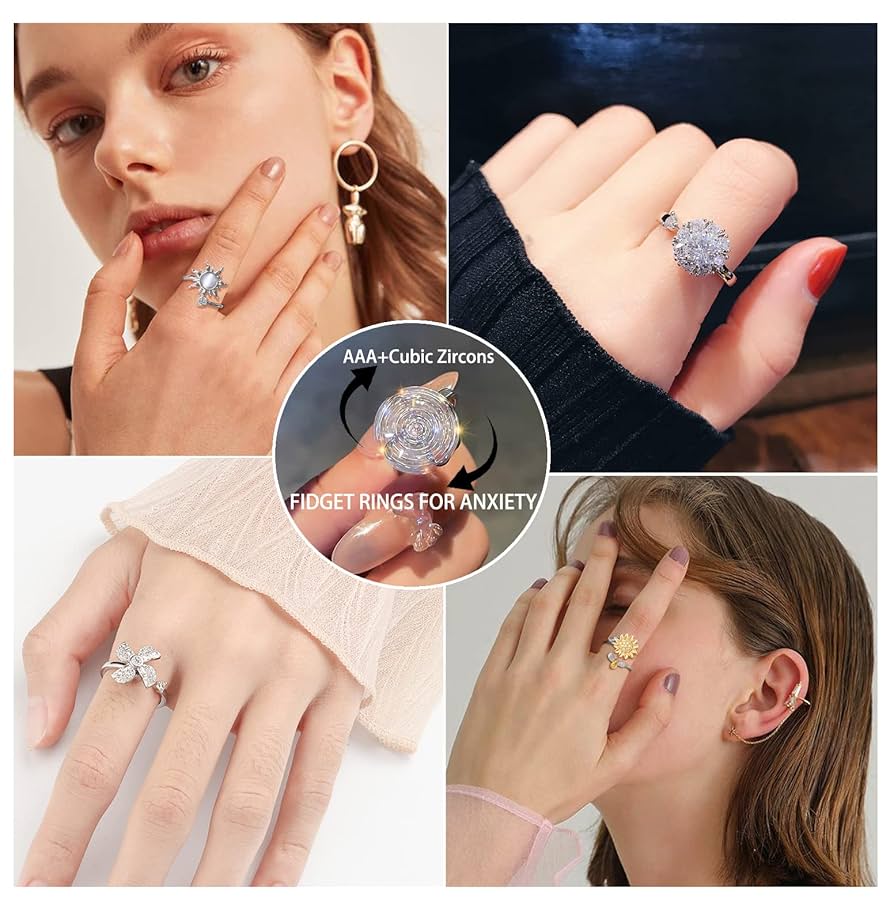 Amazon | TOBENY フィジェットスピナーリング レディース 不安