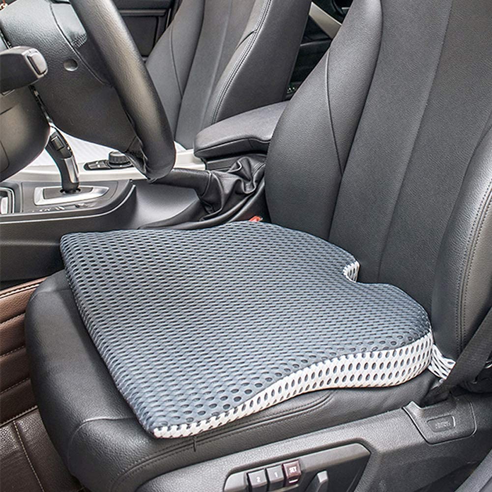 YJWAN Cuscino del sedile a cuneo per auto per sedile del conducente auto Sedia da ufficio Sedie a rotelle Supporto coccige coccige Sollievo dal dolore Memory Foam Cuscino Grigio